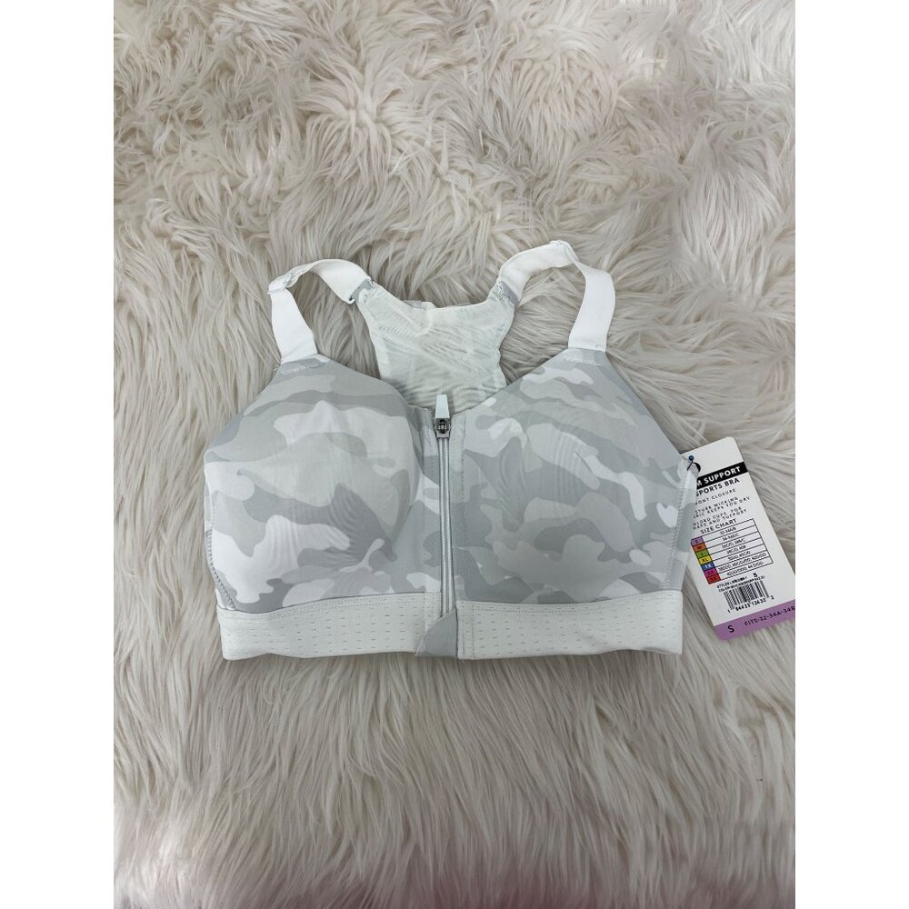 Layer 8 White Camouflage Maximum Support Sports Bra